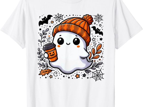 Cute halloween shirt for women ghost coffee t-shirt