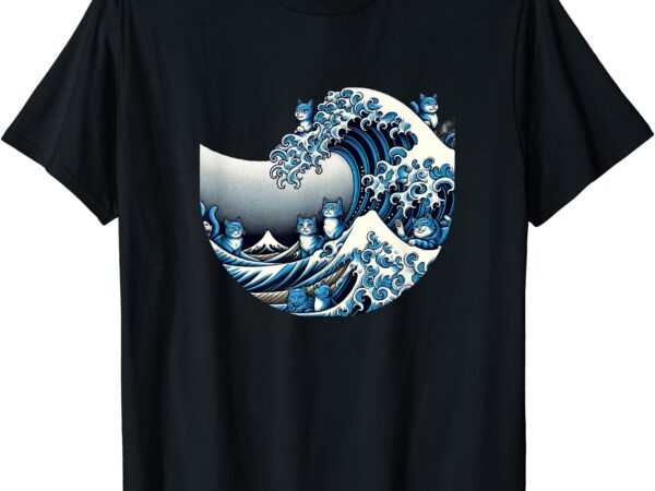 Cute wave of blue cats for kamala funny t-shirt