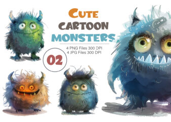 Cute cartoon monster 02. TShirt Sticker.