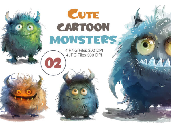 Cute cartoon monster 02. tshirt sticker.