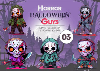 Cartoon horror halloween guys 03. tshirt sticker.