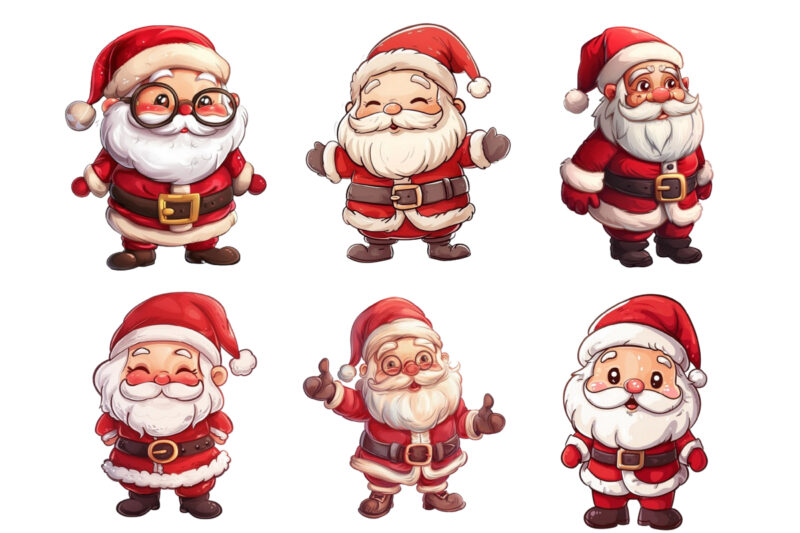 Cute cartoon Santa Claus