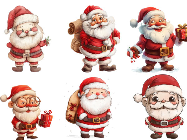 Cute cartoon santa claus t shirt vector file