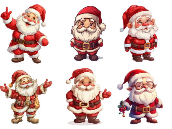 Cute cartoon santa claus t shirt vector file