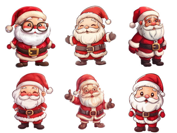 Cute cartoon santa claus t shirt vector file