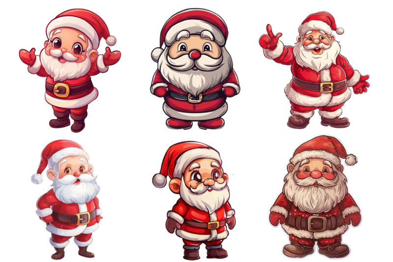 Cute cartoon Santa Claus