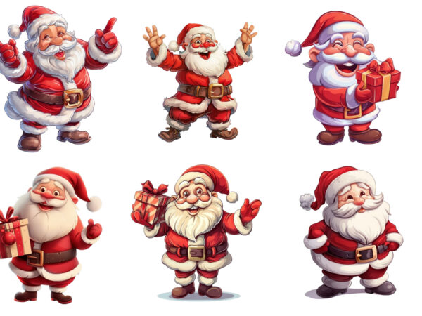 Cute cartoon santa claus t shirt vector file