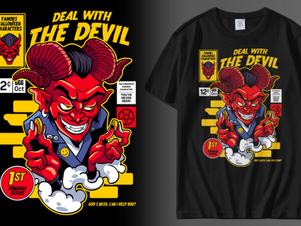 Deal with the devil t shirt vector illustration