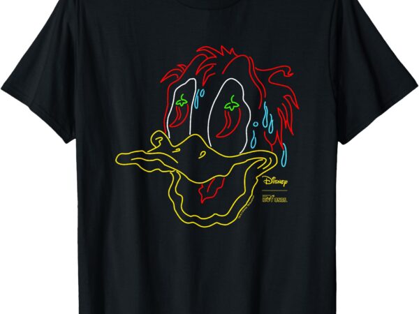 Disney hot ones donald duck melting face retro neon outline t-shirt