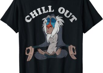 Disney Lion King Rafiki Chill Out Meditation Graphic T-Shirt