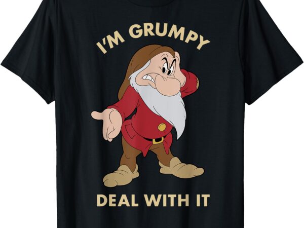 Disney snow white i’m grumpy deal with it portrait t-shirt