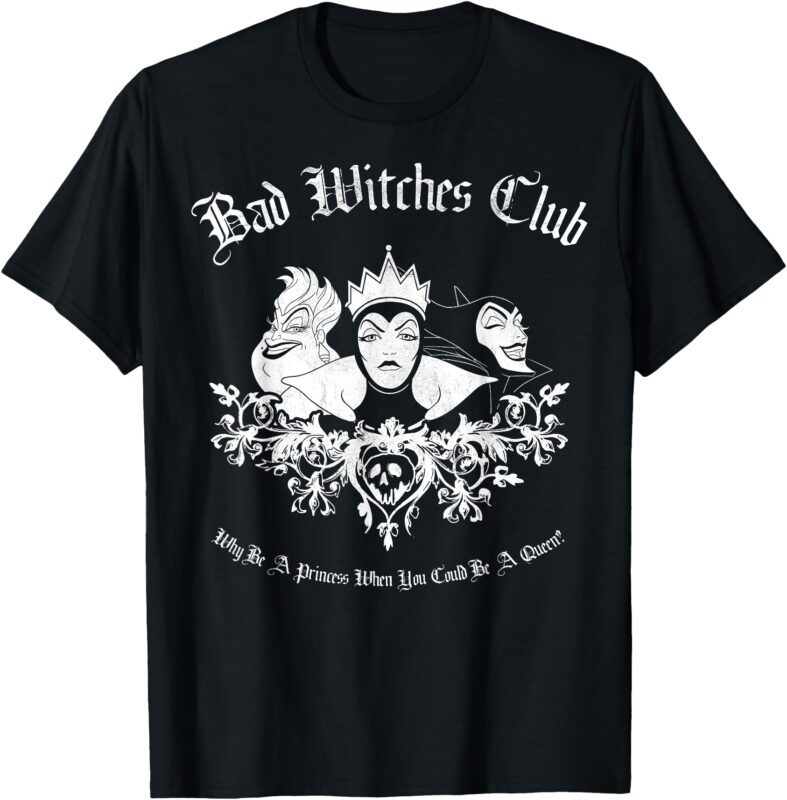 Disney Villains Bad Witches Club Group Shot Vintage T-Shirt