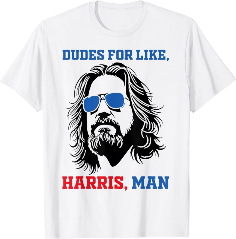 Dudes For Like Harris, Man White Dude For Kamala Harris 2024 T-Shirt