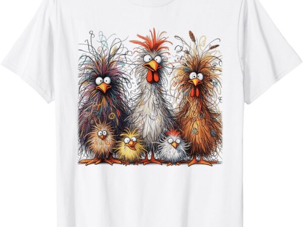 Eagerlys colorful funny chicken art t-shirt