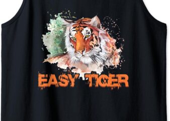 Easy Tiger Vintage Retro Animal Lover Cool Gift Tank Top