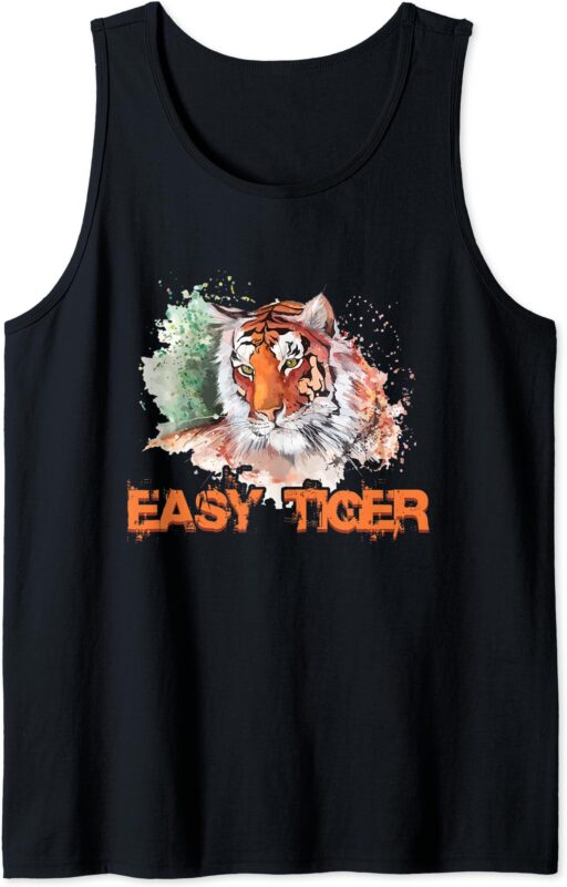 Easy Tiger Vintage Retro Animal Lover Cool Gift Tank Top