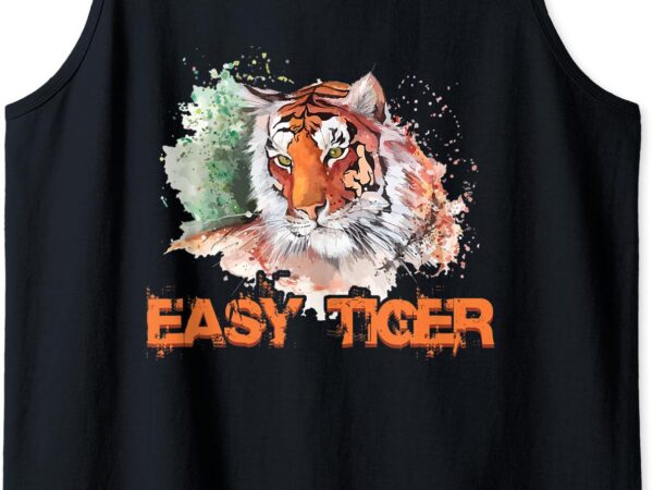 Easy tiger vintage retro animal lover cool gift tank top vector clipart