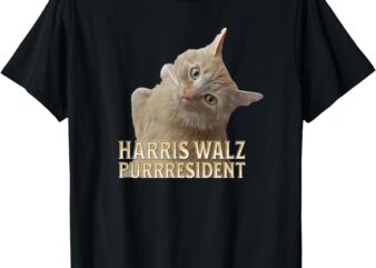 Elect Harris Walz 2024 President Purrresident Vote T-Shirt