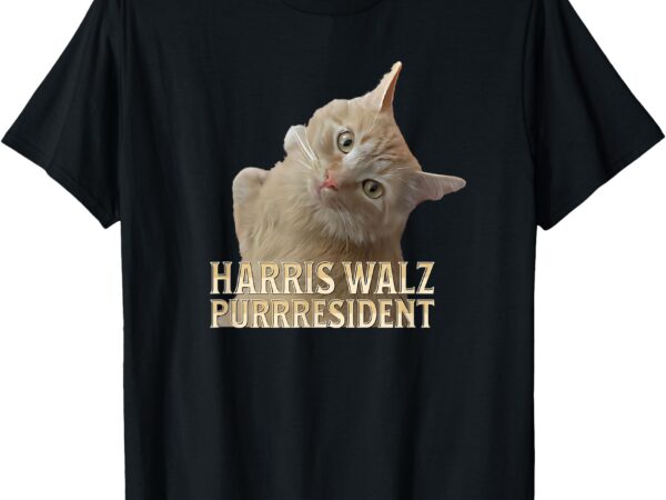 Elect harris walz 2024 president purrresident vote t-shirt