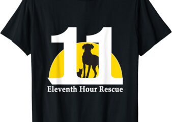 Eleventh Hour Rescue Logo in white T-Shirt