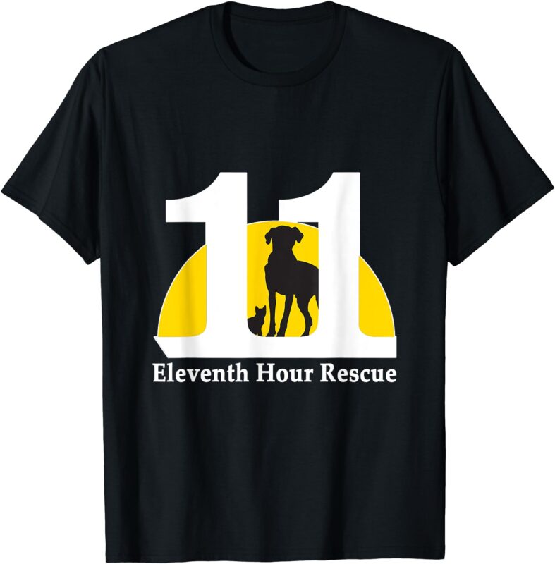 Eleventh Hour Rescue Logo in white T-Shirt