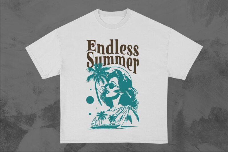 Retro Summer Paradise T-shirt Design Bundle