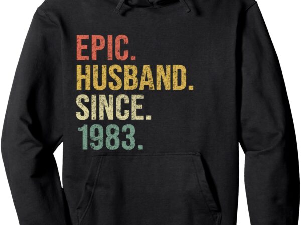 Epic husband since 1983, 37th wedding anniversary gift retro pullover hoodie vector clipart