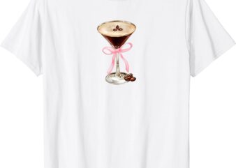 Espresso Martini Pink Bow Graphic For Girl Women T-Shirt