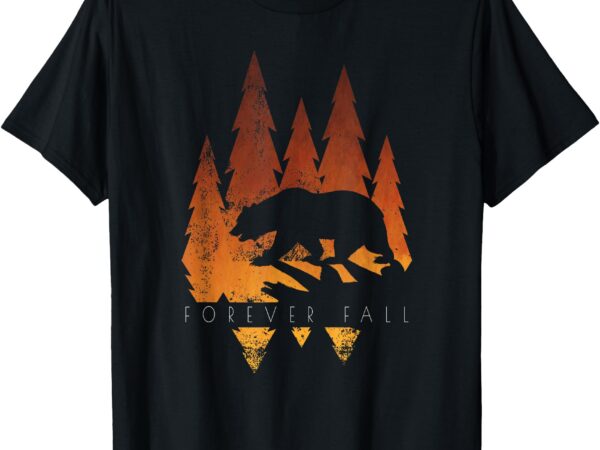 Fall – autumn – bear in trees – fall color – stylish t-shirt