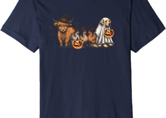 Farm Animal Boo Crew Halloween Disco Pumpkin Patch Squad Premium T-Shirt