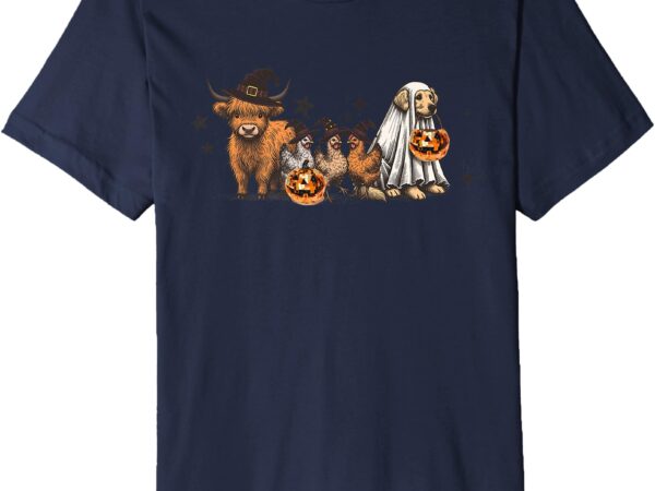 Farm animal boo crew halloween disco pumpkin patch squad premium t-shirt