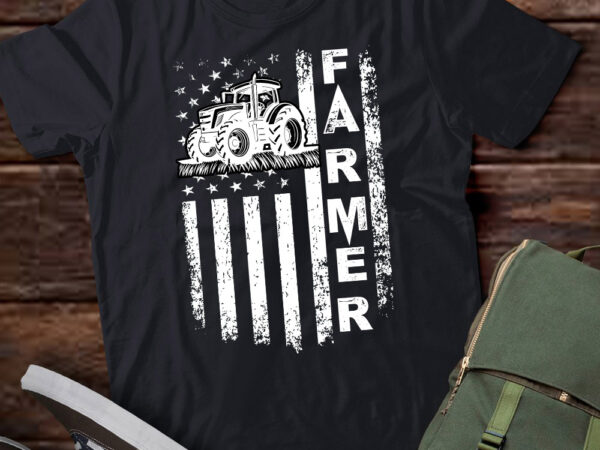 Farming tractors usa american flag patriotic farming gifts lts-d t shirt graphic design