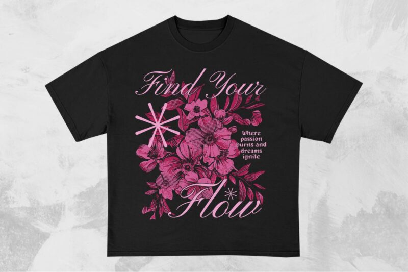 Flower Good Vibe T-shirt Design Bundle