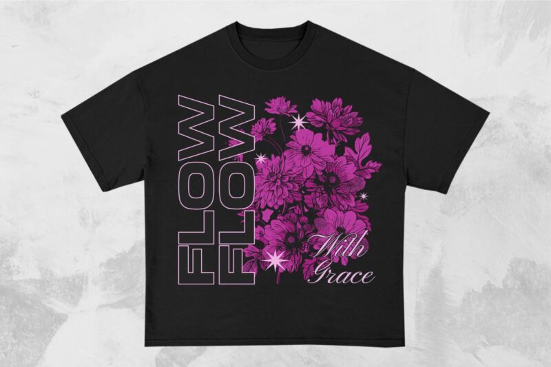 Flower Good Vibe T-shirt Design Bundle