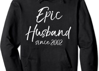 Fun Matching 22nd Anniversary Idea Epic Husband Since 2002 Pullover Hoodie