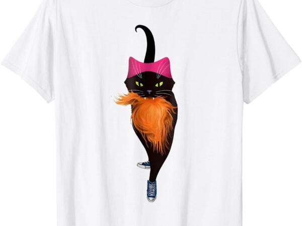 Funny black cat lady with chucks trump hair vote kamala 2024 t-shirt