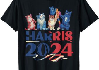 Funny Cat Design Kamala Harris 2024 Childless Cat Lady T-Shirt