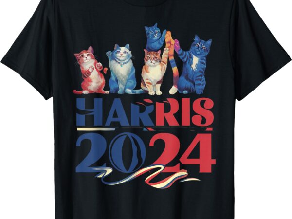 Funny cat design kamala harris 2024 childless cat lady t-shirt