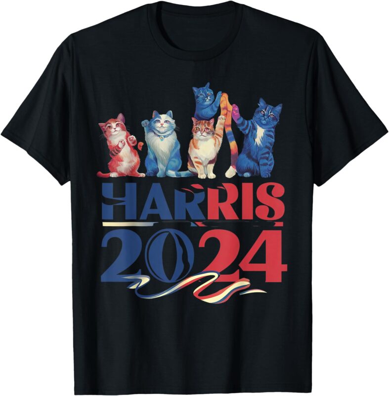 Funny Cat Design Kamala Harris 2024 Childless Cat Lady T-Shirt