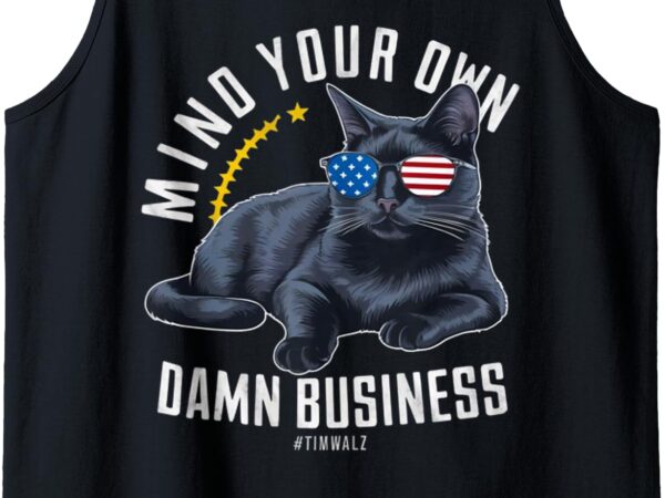 Funny cat design – mind your own damn business tank top