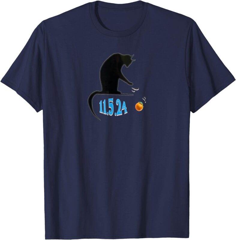 Funny Cat Swatting Orange off Table on Election Day T-Shirt