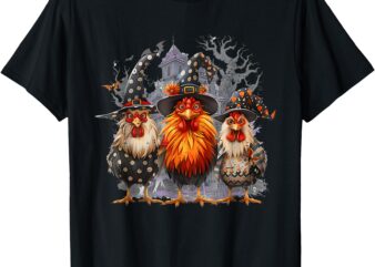 Funny Chicken, Halloween, Costume, Spooky Season, Chickens Witch, T-Shirt