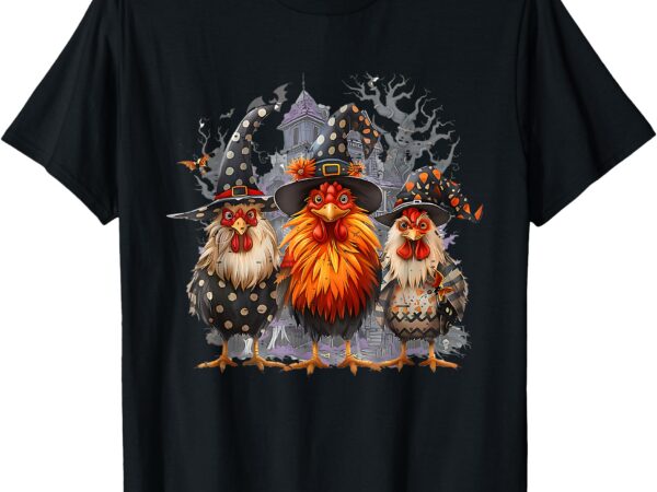 Funny chicken, halloween, costume, spooky season, chickens witch, t-shirt