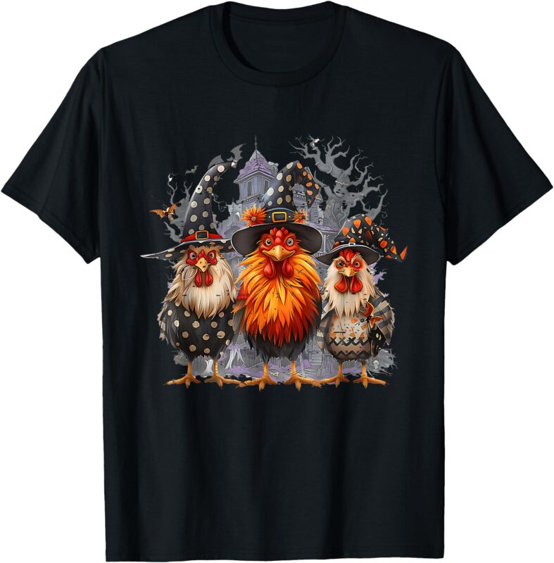 Funny Chicken, Halloween, Costume, Spooky Season, Chickens Witch, T-Shirt