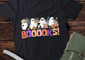 Funny Ghost Book Reading Halloween Booooks Lover Teacher T-Shirt ltsp