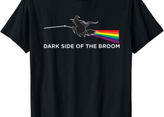 Funny Halloween Dark Side of the Broom Classic Rock Witch T-Shirt