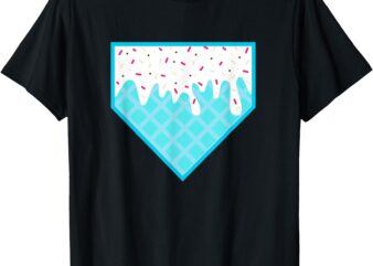 Funny Home Plate Drip – Ice Cream Softball & Baseball T-Shirt