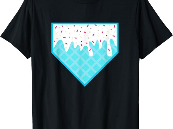 Funny home plate drip – ice cream softball & baseball t-shirt