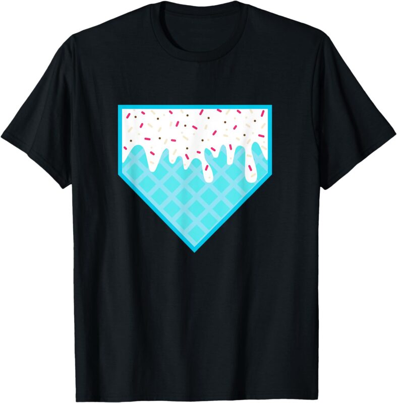 Funny Home Plate Drip – Ice Cream Softball & Baseball T-Shirt