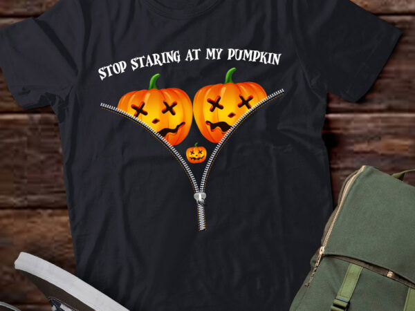 Funny american stop staring at my pumpkin party halloween t-shirt ltsp